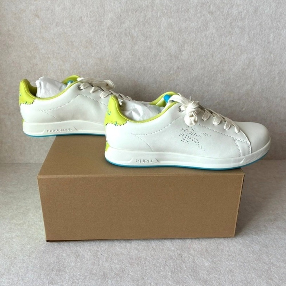 Kuru Roam Bright White Pale Lime Womens 9.5 Sneakers Orthopedic New in Box